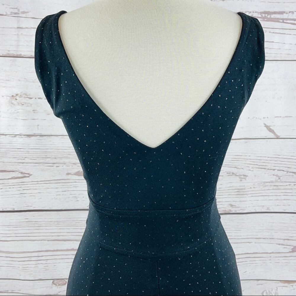 B.Darlin black glitter dot dress flare hem peek-a-boo - Picture 5 of 11